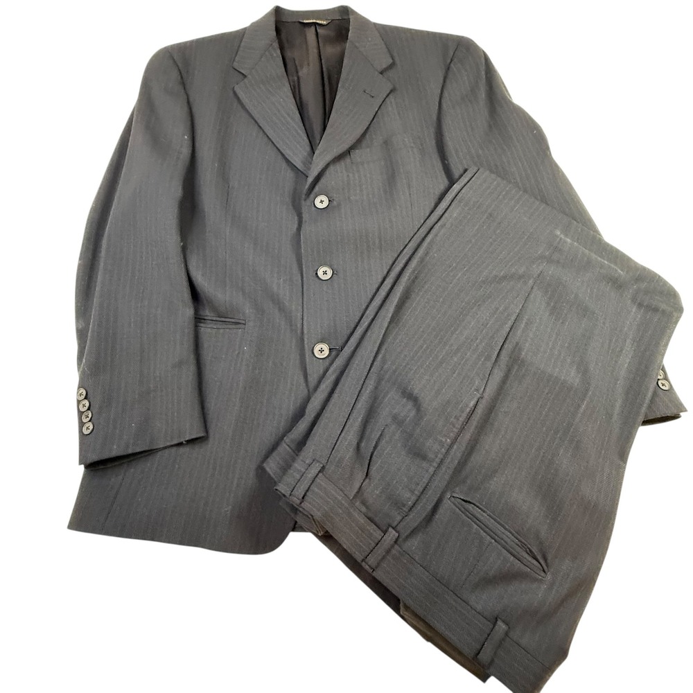 Austin Reed Wool‎ Blend Pinstripe Suit Separates 40R Blazer Pants Gray